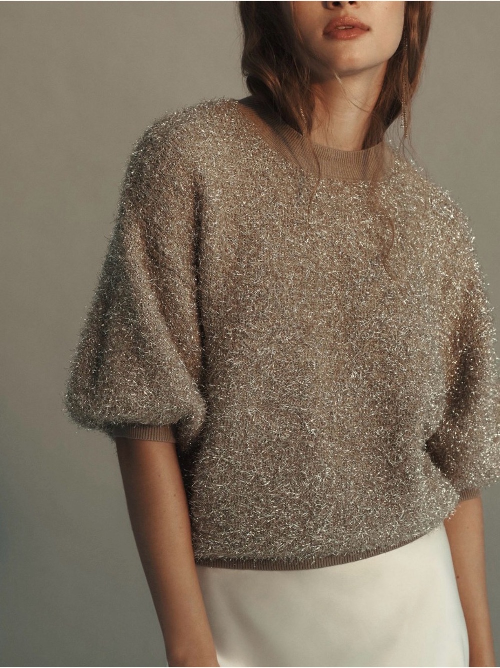 ✨ STUNNING Metallic Shimmer Textured Knit Oversized Sweater ✨